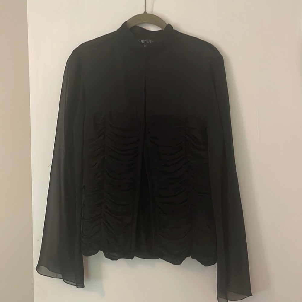 Lafayette 148 sheet blouse with rouching
